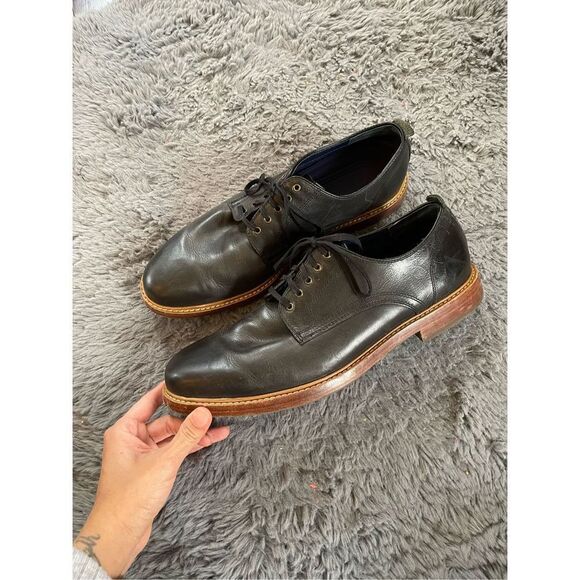 Cole haan mens black‎ leather shoes size 11 - Picture 4 of 7